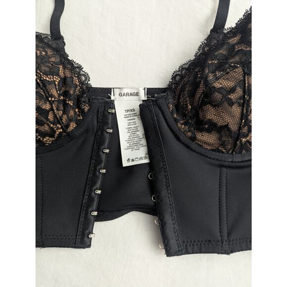 Garage Size XS Women's Black Corset Lace Bra Top Goth Whimsygoth Romantic Vamp - Picture 5 of 9